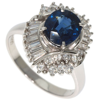 2.216ct Sapphire Diamond Ring Platinum PT900  7.71g　Ladies