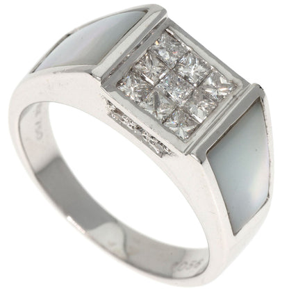 Diamond Shell Ring K18 White Gold  7.91g　Ladies