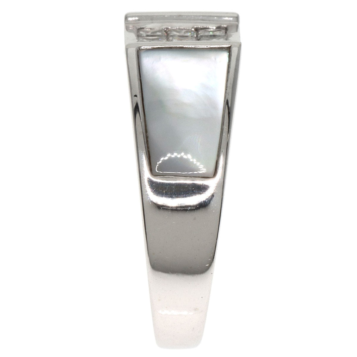 Diamond Shell Ring K18 White Gold  7.91g　Ladies