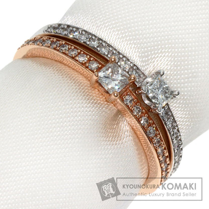 0.2ct Diamond 2 pcs set Ring K14 Pink Gold K14WG 4g　Ladies