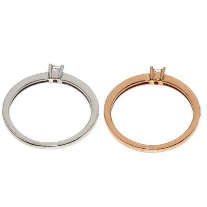 0.2ct Diamond 2 pcs set Ring K14 Pink Gold K14WG 4g　Ladies