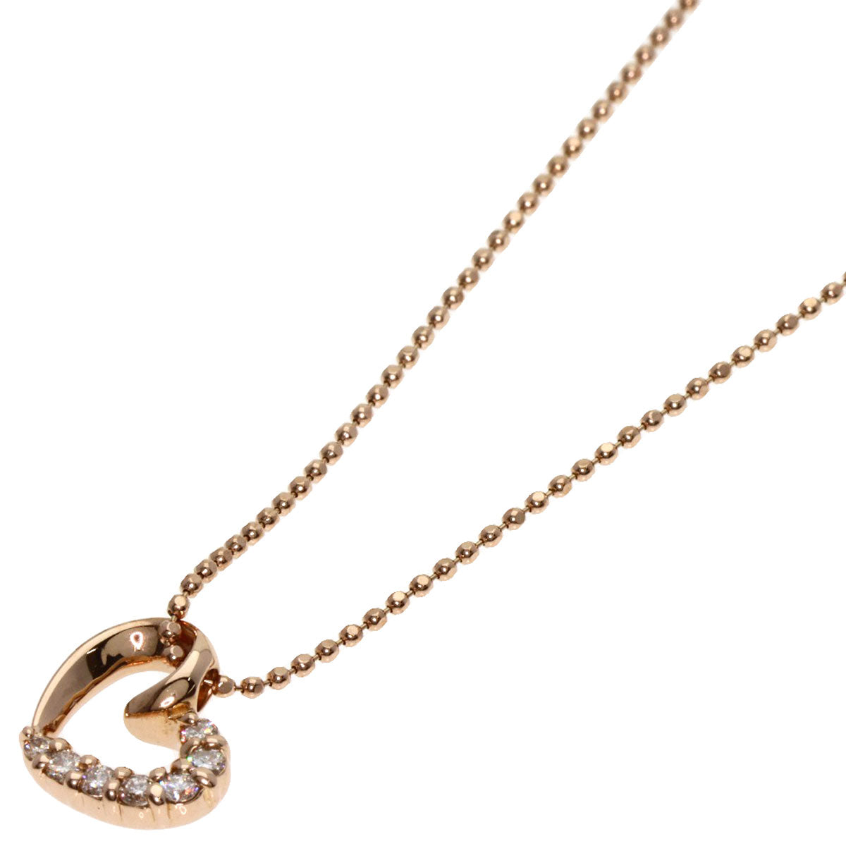 4℃   Necklace Heart motif K18 Pink Gold Ladies