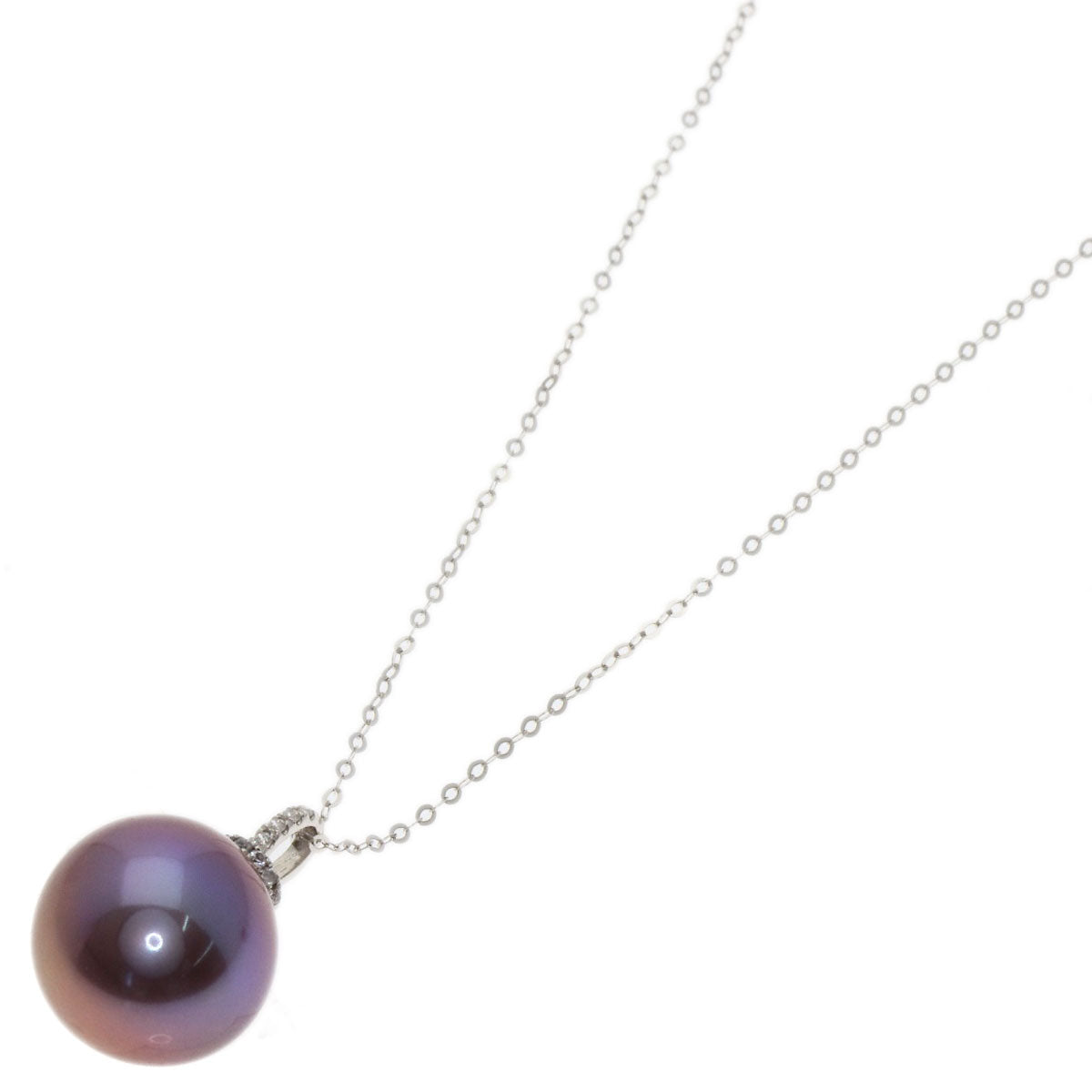 Pearl Pearl Necklace K18 White Gold  3.9g　Ladies