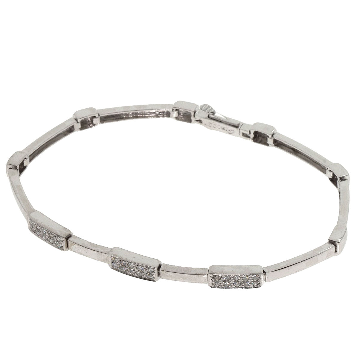 0.27ct Diamond Bracelet K14 White Gold  8.27g　Ladies