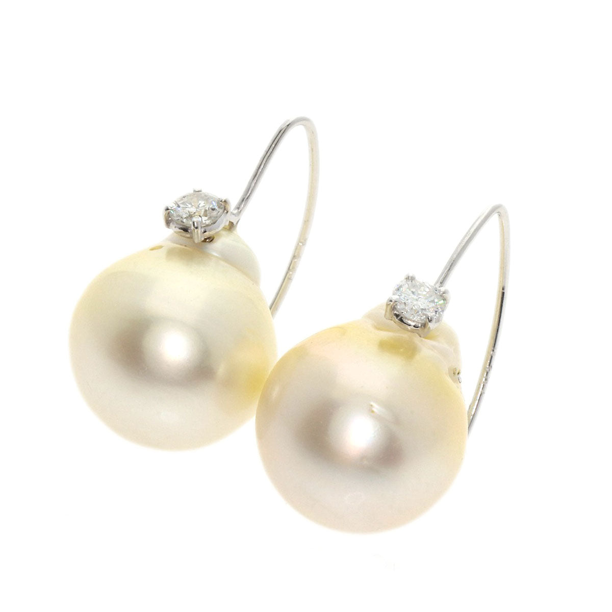 0.231ct Pearl Pearl Diamond earring Platinum  11.3g　Ladies