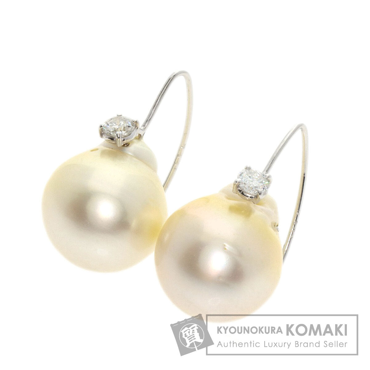 0.231ct Pearl Pearl Diamond earring Platinum  11.3g　Ladies