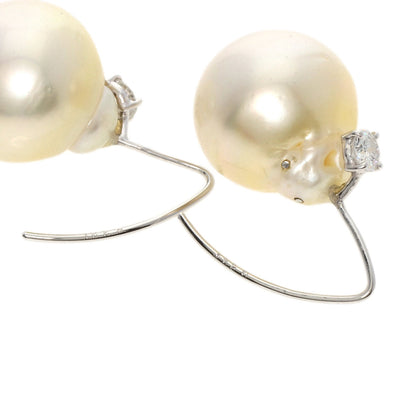 0.231ct Pearl Pearl Diamond earring Platinum  11.3g　Ladies