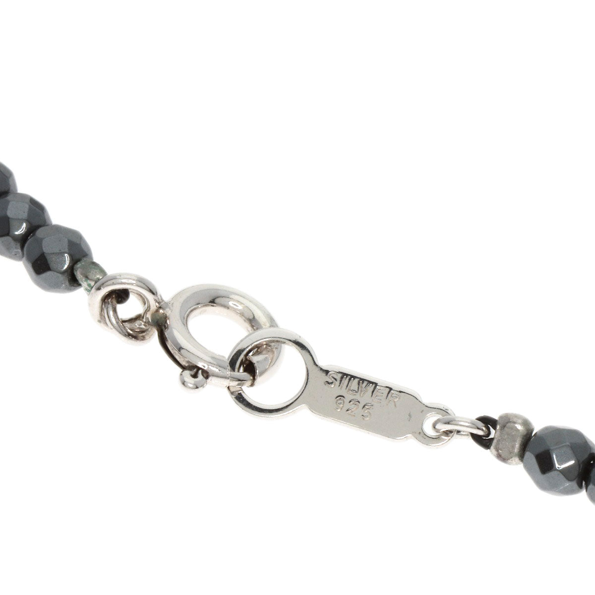 Hematite Pearl Pearl Necklace Silver  12.9g　Ladies