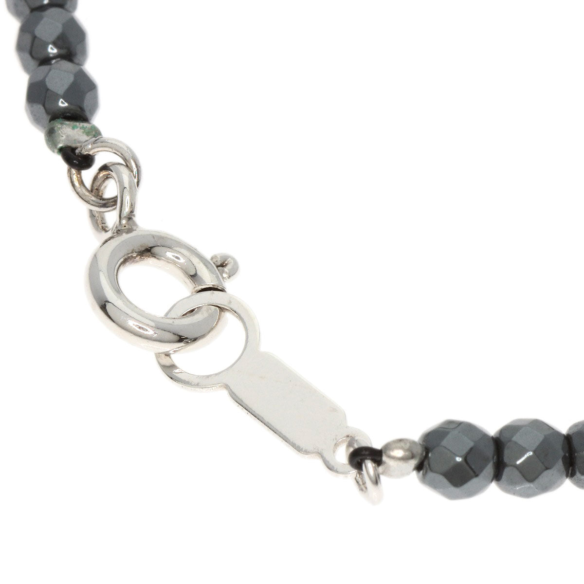 Hematite Pearl Pearl Necklace Silver  12.9g　Ladies