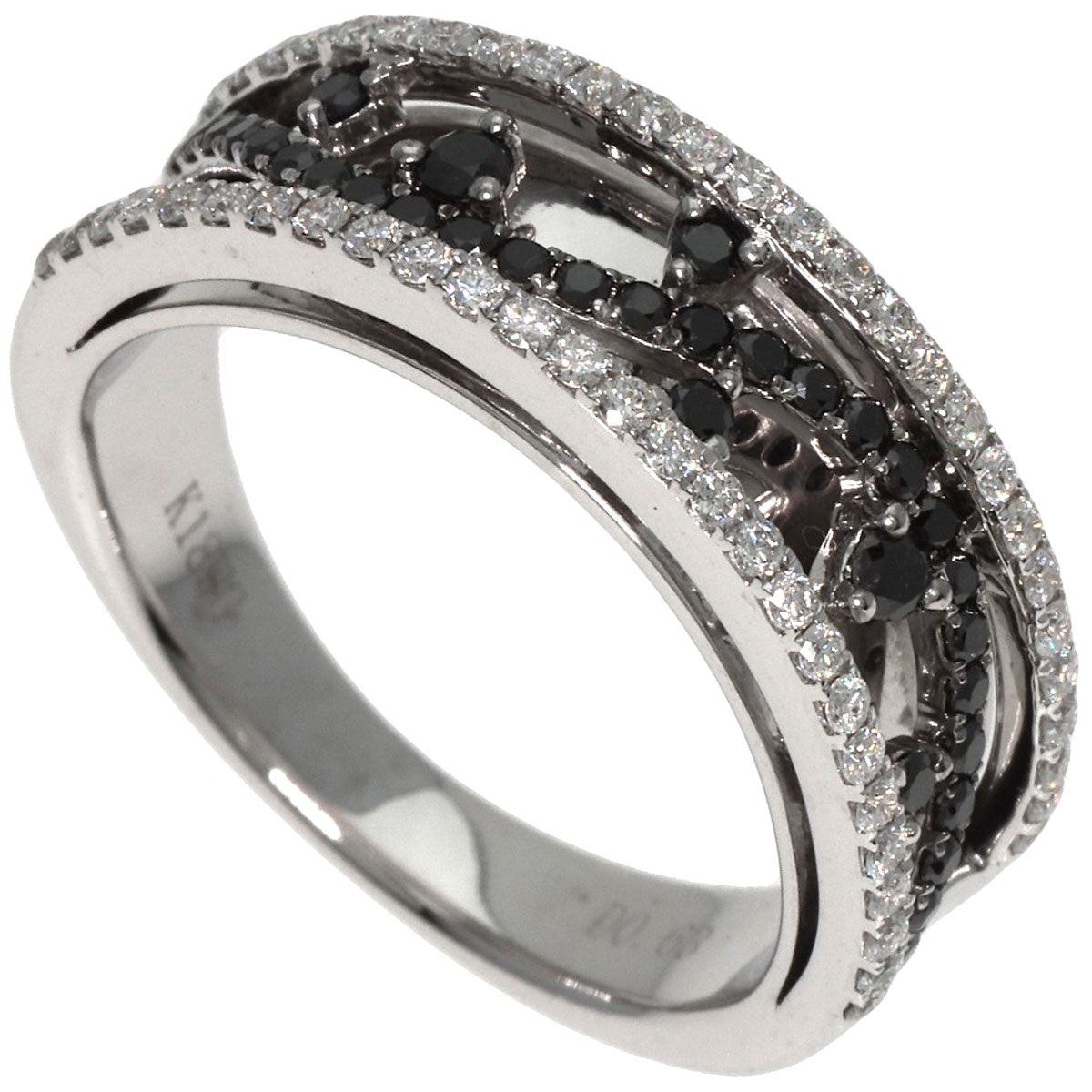 0.63ct Diamond  Black　Diamond Ring K18 White Gold  6.9g　Ladies