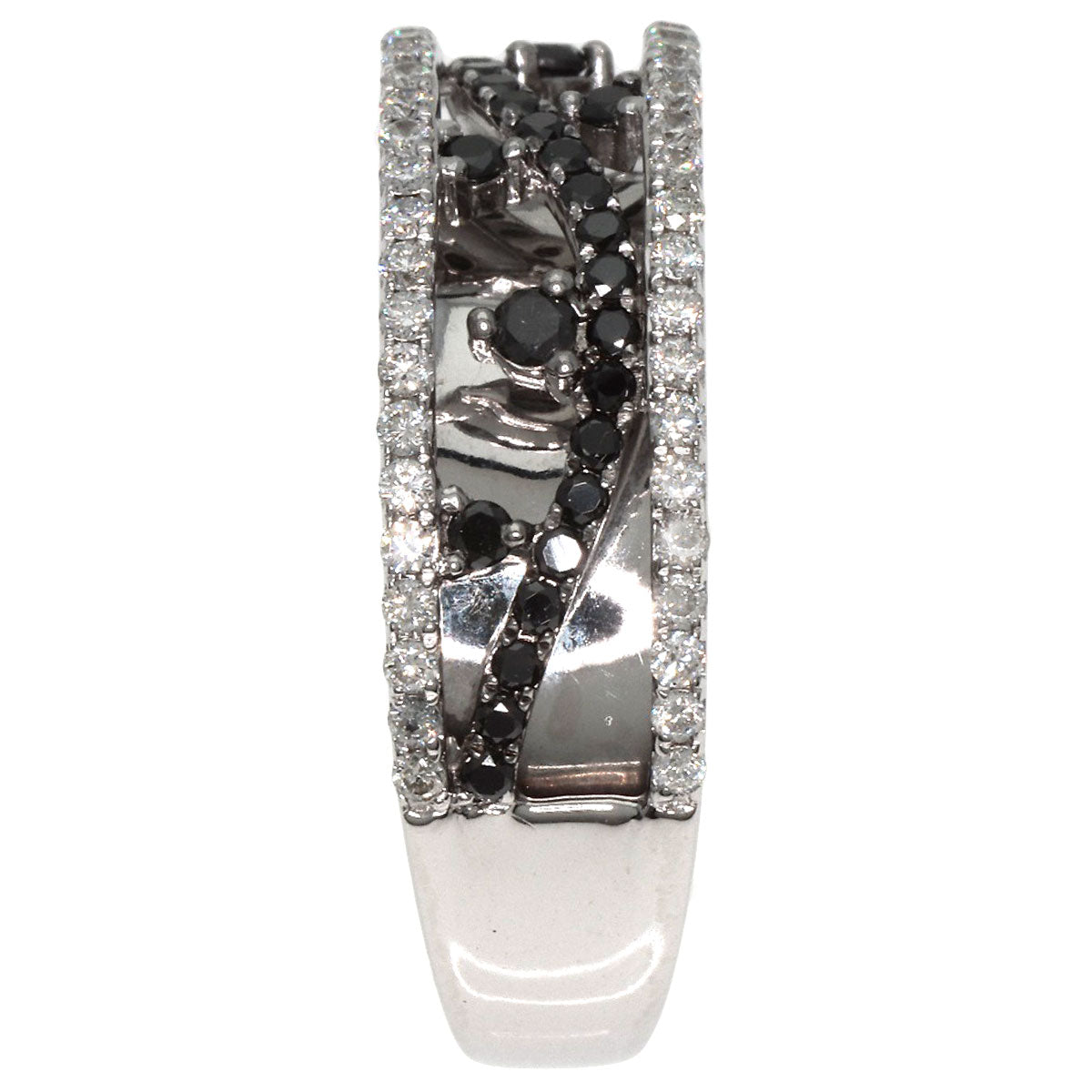 0.63ct Diamond  Black　Diamond Ring K18 White Gold  6.9g　Ladies