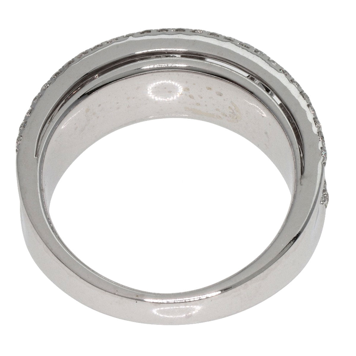 0.63ct Diamond  Black　Diamond Ring K18 White Gold  6.9g　Ladies