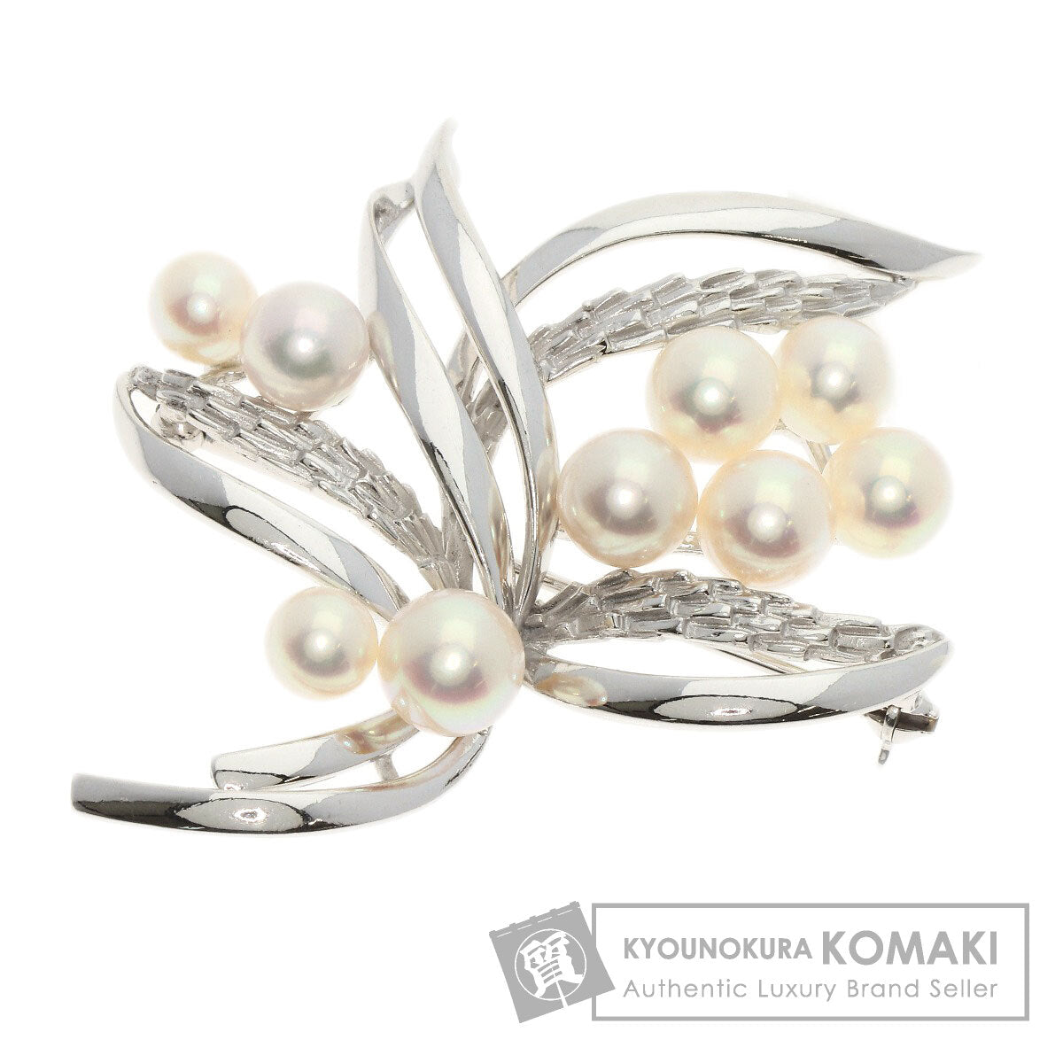 MIKIMOTO   Brooch Akoya pearl Pearl K14 White Gold Ladies