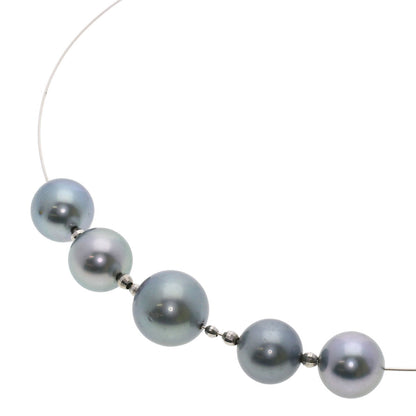 Gray pearl Pearl Necklace K18 White Gold  17.4g　Ladies