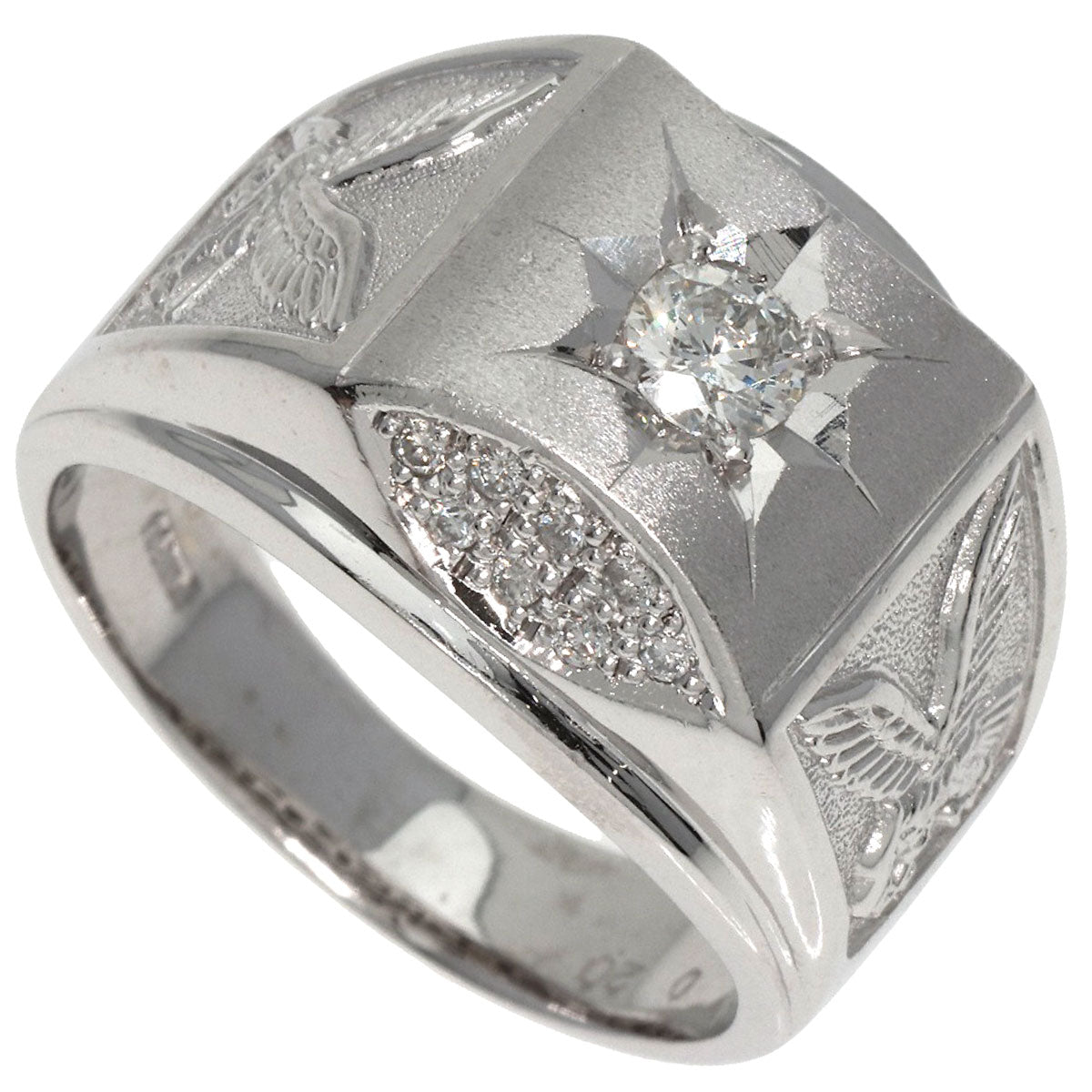 0.2ct Diamond Ring K18 White Gold  14.4g　Ladies