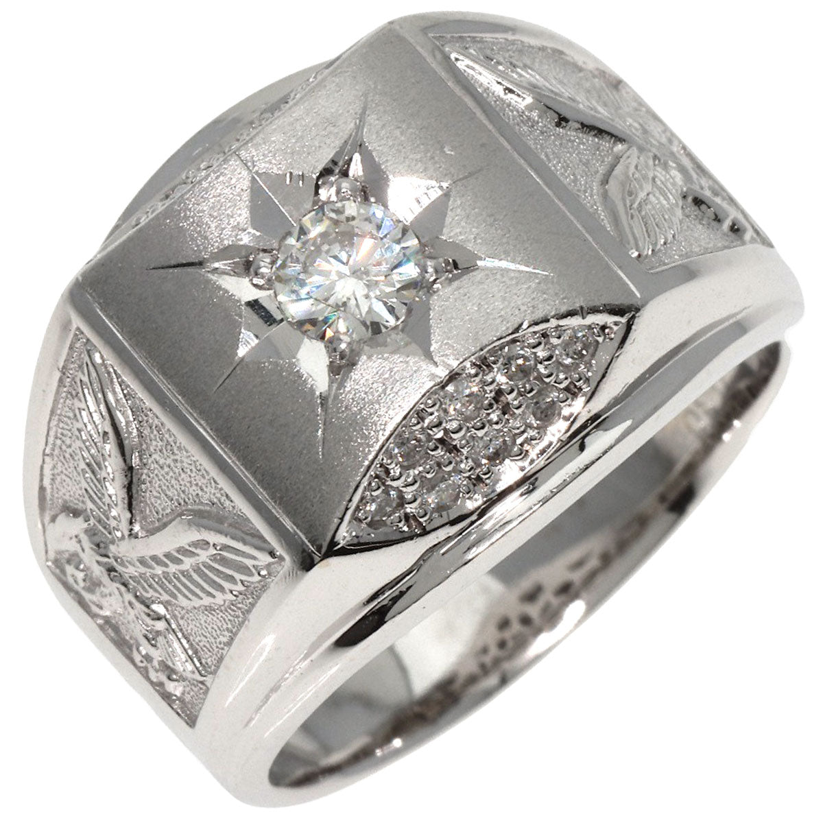 0.2ct Diamond Ring K18 White Gold  14.4g　Ladies