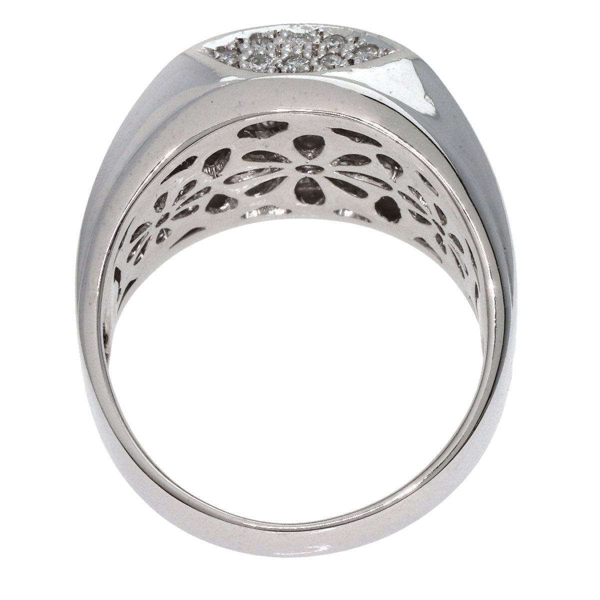 0.2ct Diamond Ring K18 White Gold  14.4g　Ladies