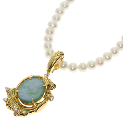 kaoruko   Necklace Pearl Pearl Cameo Diamond Color Stone K18 Yellow Gold Ladies