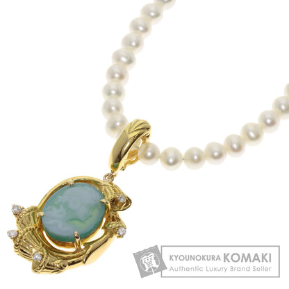 kaoruko   Necklace Pearl Pearl Cameo Diamond Color Stone K18 Yellow Gold Ladies