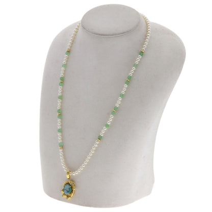 kaoruko   Necklace Pearl Pearl Cameo Diamond Color Stone K18 Yellow Gold Ladies