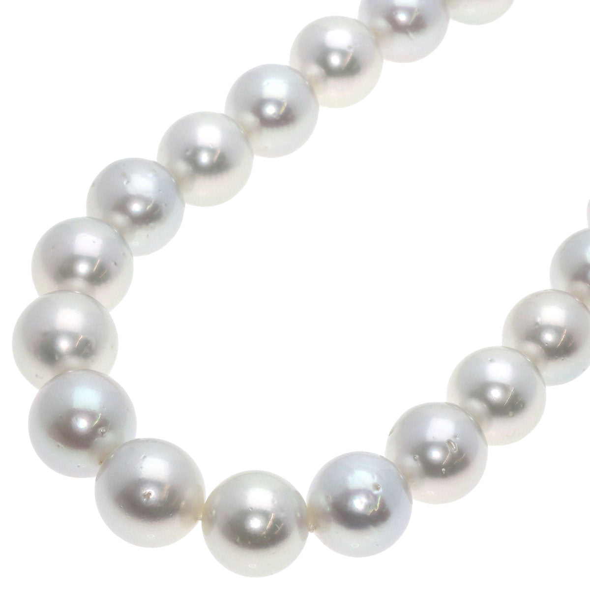 White Pearl Pearl Long Necklace Silver Metal 213.9g　Ladies