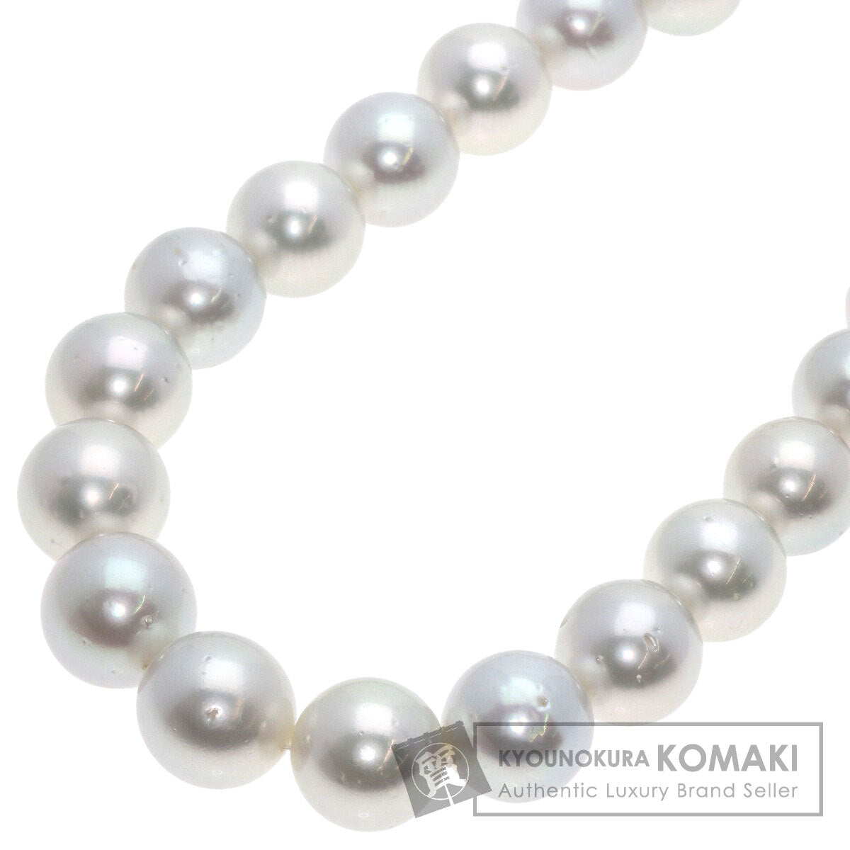 White Pearl Pearl Long Necklace Silver Metal 213.9g　Ladies