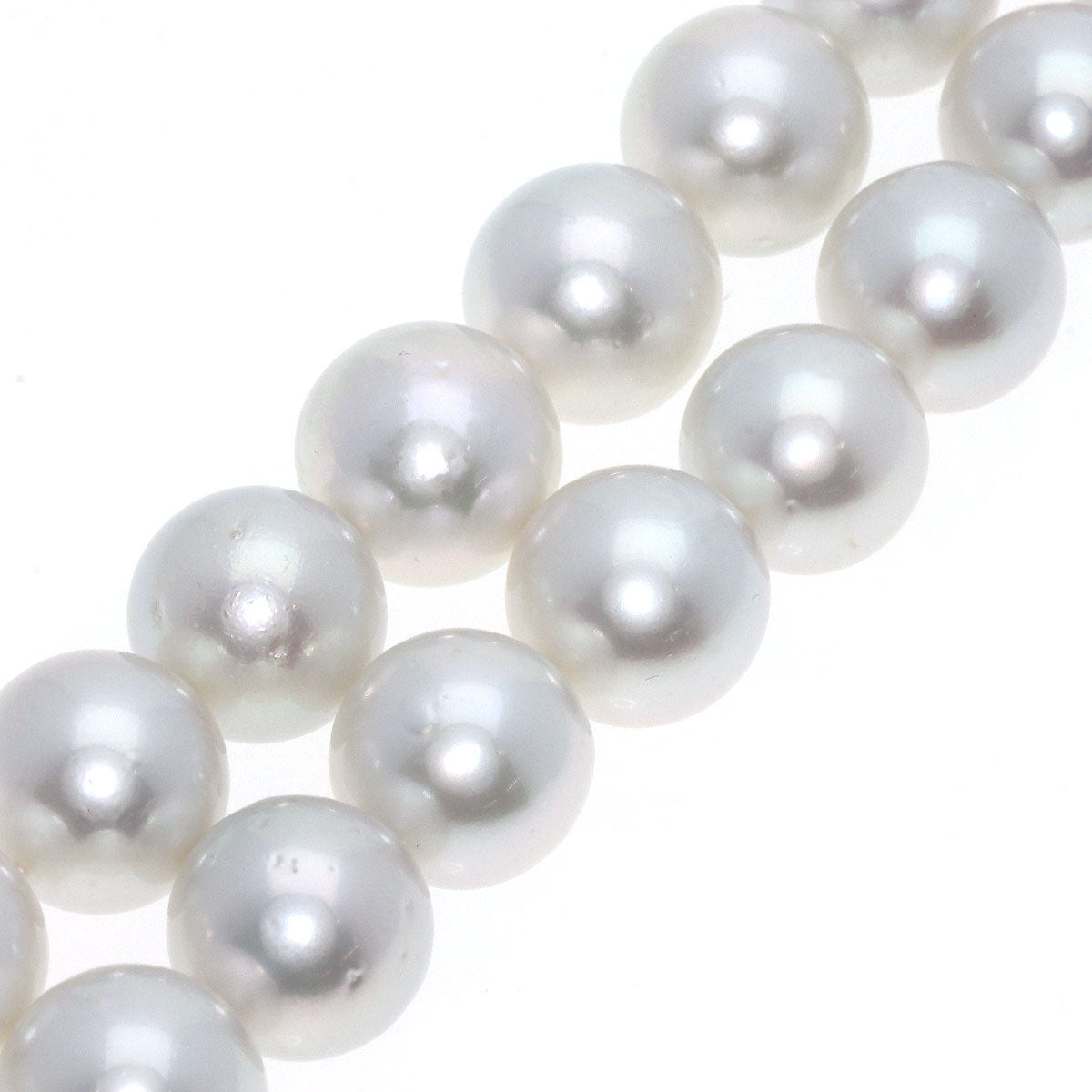 White Pearl Pearl Long Necklace Silver Metal 213.9g　Ladies