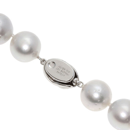 White Pearl Pearl Long Necklace Silver Metal 213.9g　Ladies