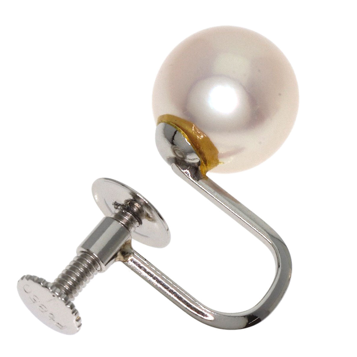 Pearl Pearl Earring Platinum PT850  2g　Ladies