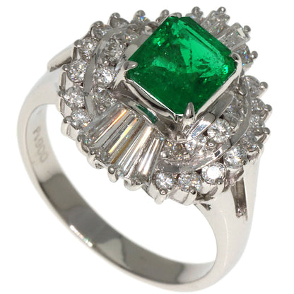 1.18ct Emerald Diamond Ring Platinum PT900  8.73g　Ladies