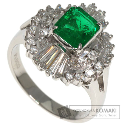 1.18ct Emerald Diamond Ring Platinum PT900  8.73g　Ladies