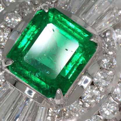 1.18ct Emerald Diamond Ring Platinum PT900  8.73g　Ladies