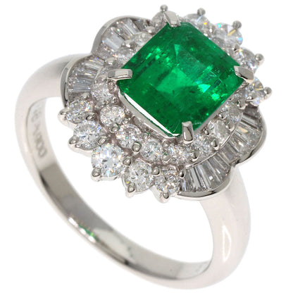 1.78ct Emerald Diamond Ring Platinum PT900  7.7g　Ladies