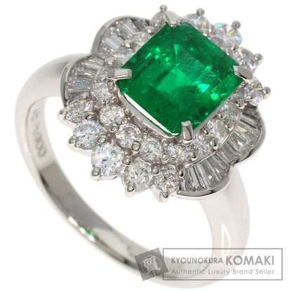 1.78ct Emerald Diamond Ring Platinum PT900  7.7g　Ladies