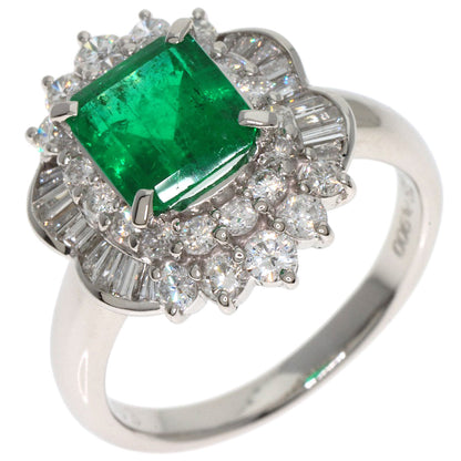 1.78ct Emerald Diamond Ring Platinum PT900  7.7g　Ladies