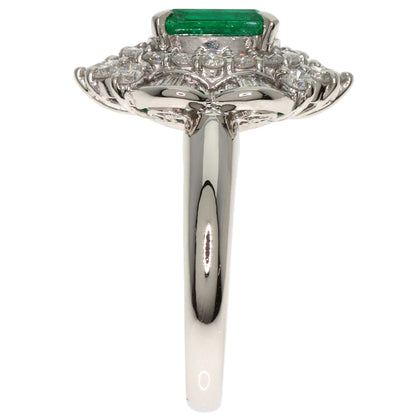 1.78ct Emerald Diamond Ring Platinum PT900  7.7g　Ladies