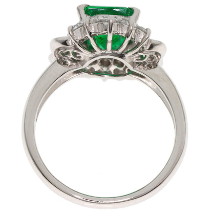 1.78ct Emerald Diamond Ring Platinum PT900  7.7g　Ladies