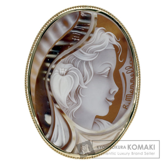 Cameo Rosario Menrella Brooch K18 Yellow Gold  26.7g　Ladies