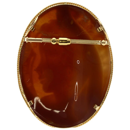 Cameo Rosario Menrella Brooch K18 Yellow Gold  26.7g　Ladies