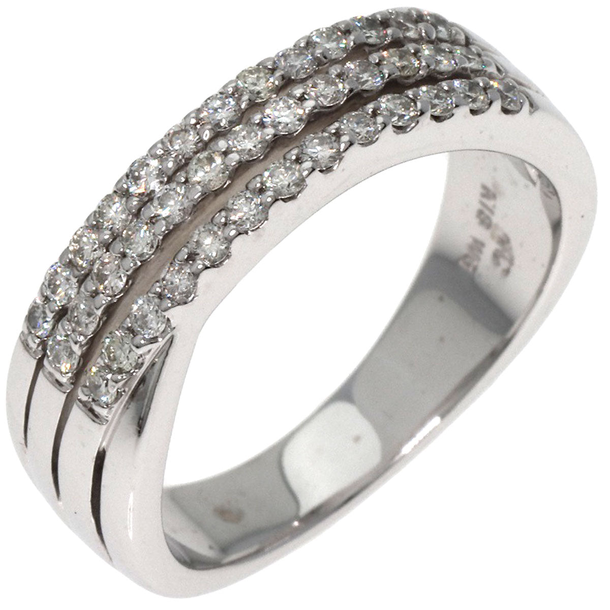 4℃   Ring Diamond K18 White Gold Ladies