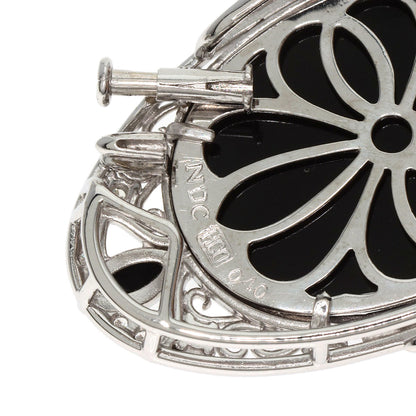 0.4ct Agate Cameo Diamond Brooch Platinum PT950 K18 White Gold 21.2g　Ladies