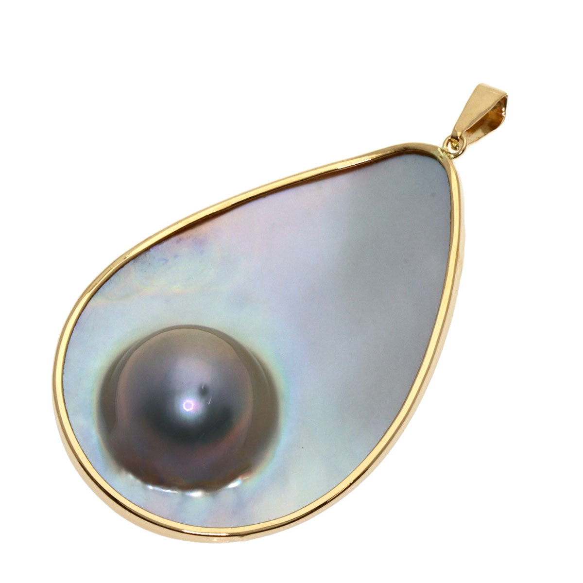 Mabe Pearl Pearl Pendant top K18 Yellow Gold  8.9g　Ladies