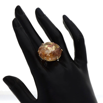 51.22ct quartz Ring K18 Yellow Gold  19.4g　Ladies