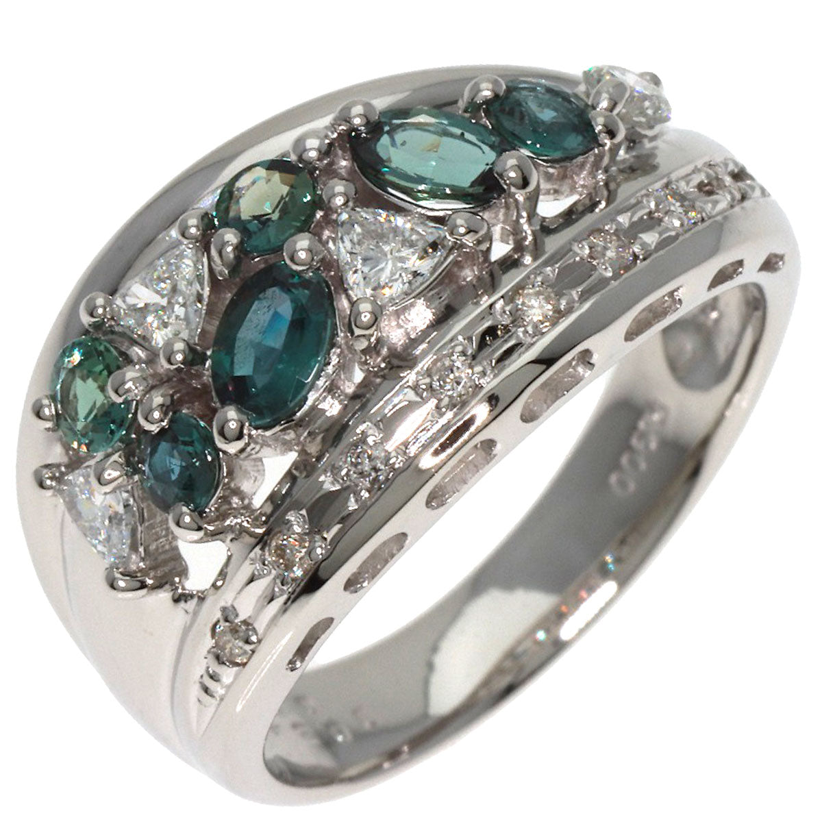 0.68ct Alexandrite Diamond Ring Platinum PT900  7.7g　Ladies