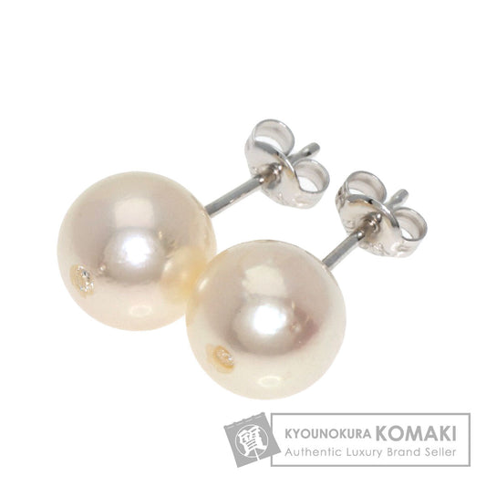 Pearl Pearl earring K14 White Gold  2g　Ladies