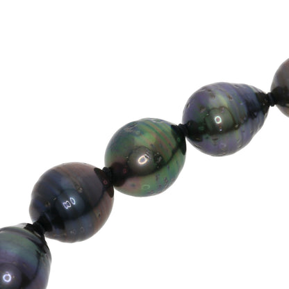 Baroque Black Pearl Necklace Silver  53.2g　Ladies