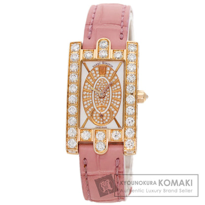 HARRY WINSTON Avenue Side Large Watches 310LQR AVEQHM21RR112 K18 Pink Gold/Leather Ladies