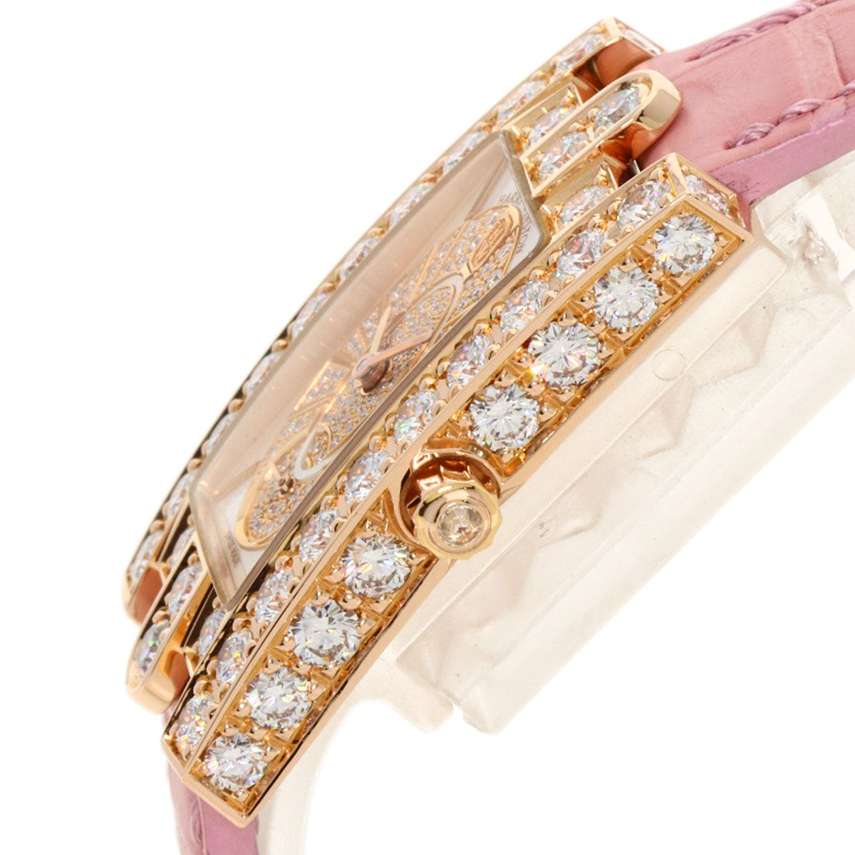 HARRY WINSTON Avenue Side Large Watches 310LQR AVEQHM21RR112 K18 Pink Gold/Leather Ladies