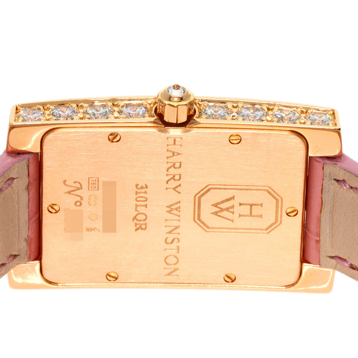 HARRY WINSTON Avenue Side Large Watches 310LQR AVEQHM21RR112 K18 Pink Gold/Leather Ladies