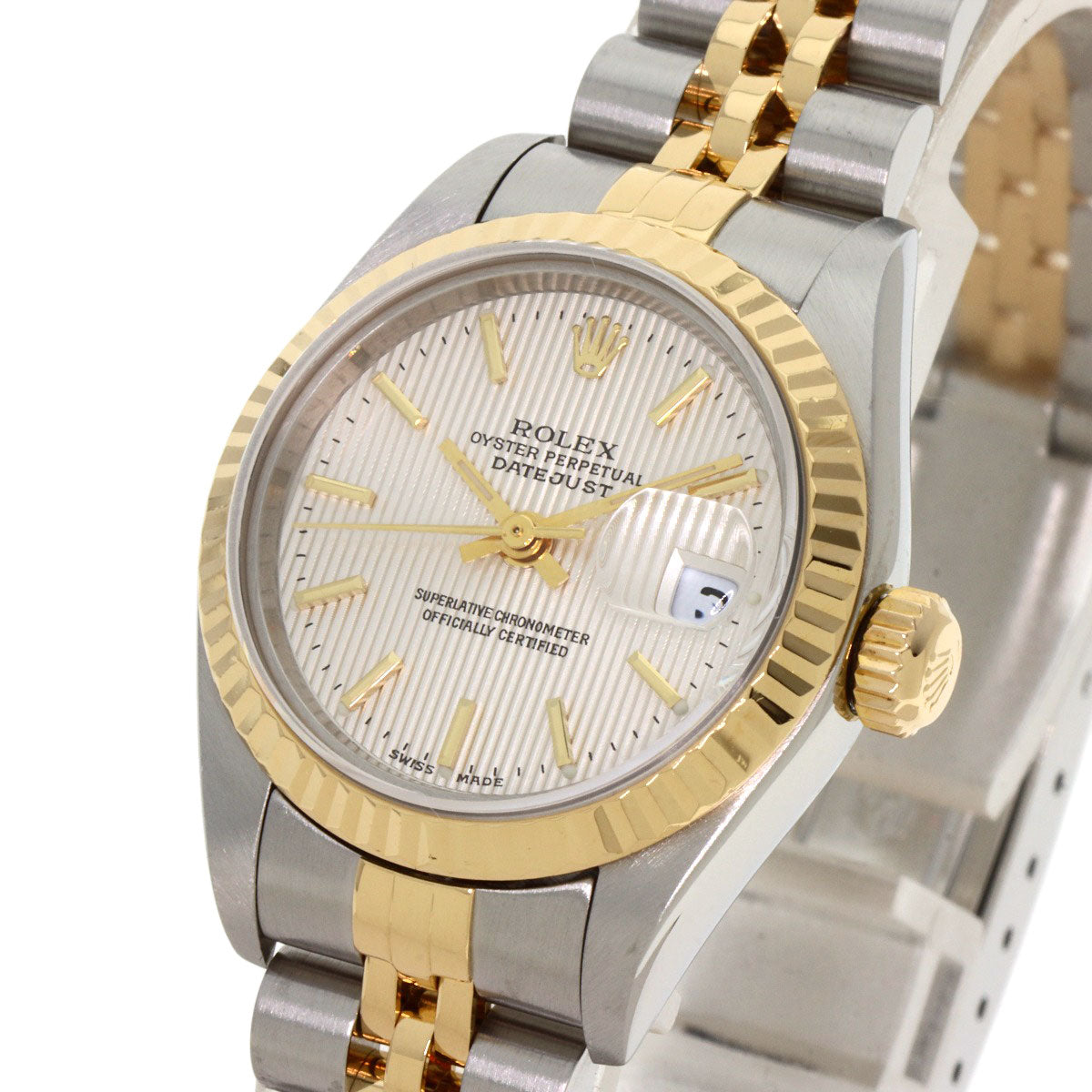 ROLEX Datejust Silver Tapestry Watches 79173 Stainless Steel/SSxK18YG Ladies